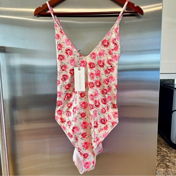 NWT LoveShackFancy Shailee One Piece Swimsuit Bathing suit Rose floral swimwear​ - Picture 1 of 16